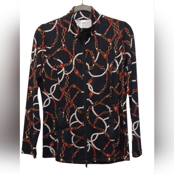 LuLu-B -NWOT, Black Jacket Chain Design,Dual Zipper,2 Phone & 2 Zippered Pockets - Picture 6 of 10